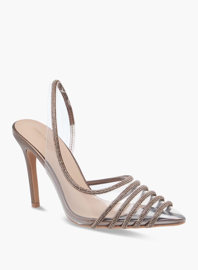 Flora Bella By Shoexpress Women Embellished Slingback Pointed Toe Shoes with Stiletto Heels  - Image 2