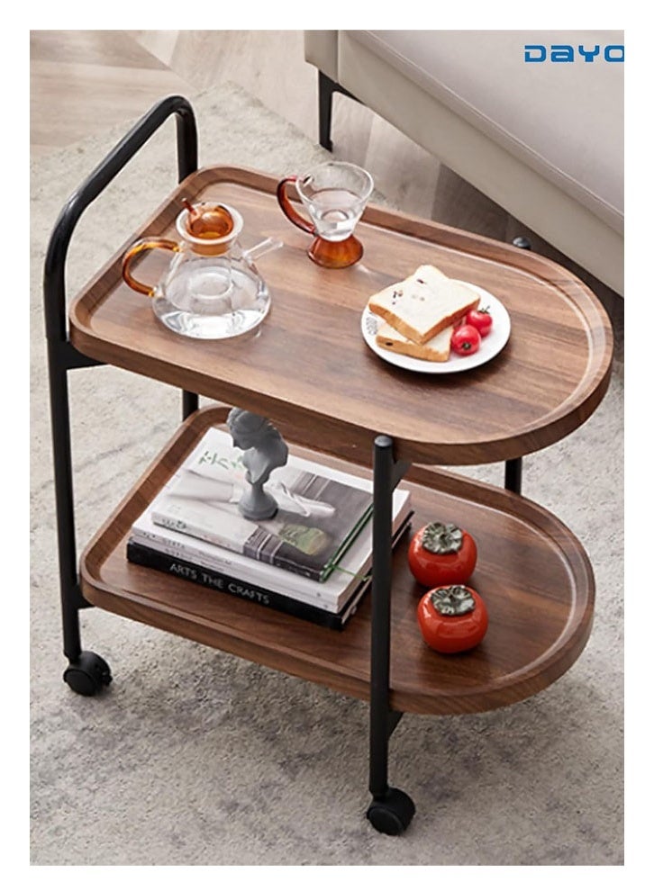 NKX Side Table with Rolling Wheels, Hand Cart Bedside Table,Small Coffee Table for Living - Image 4