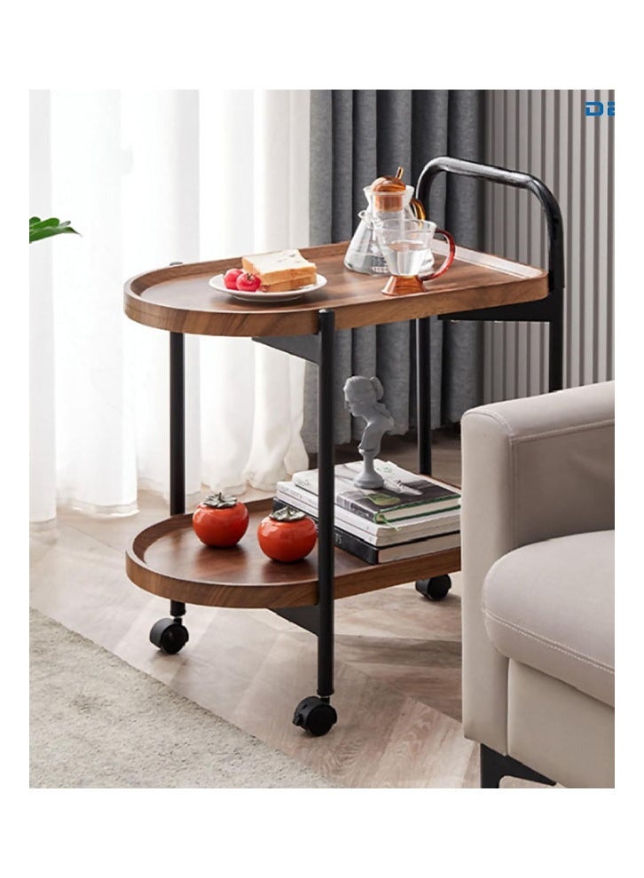 NKX Side Table with Rolling Wheels, Hand Cart Bedside Table,Small Coffee Table for Living - Image 2