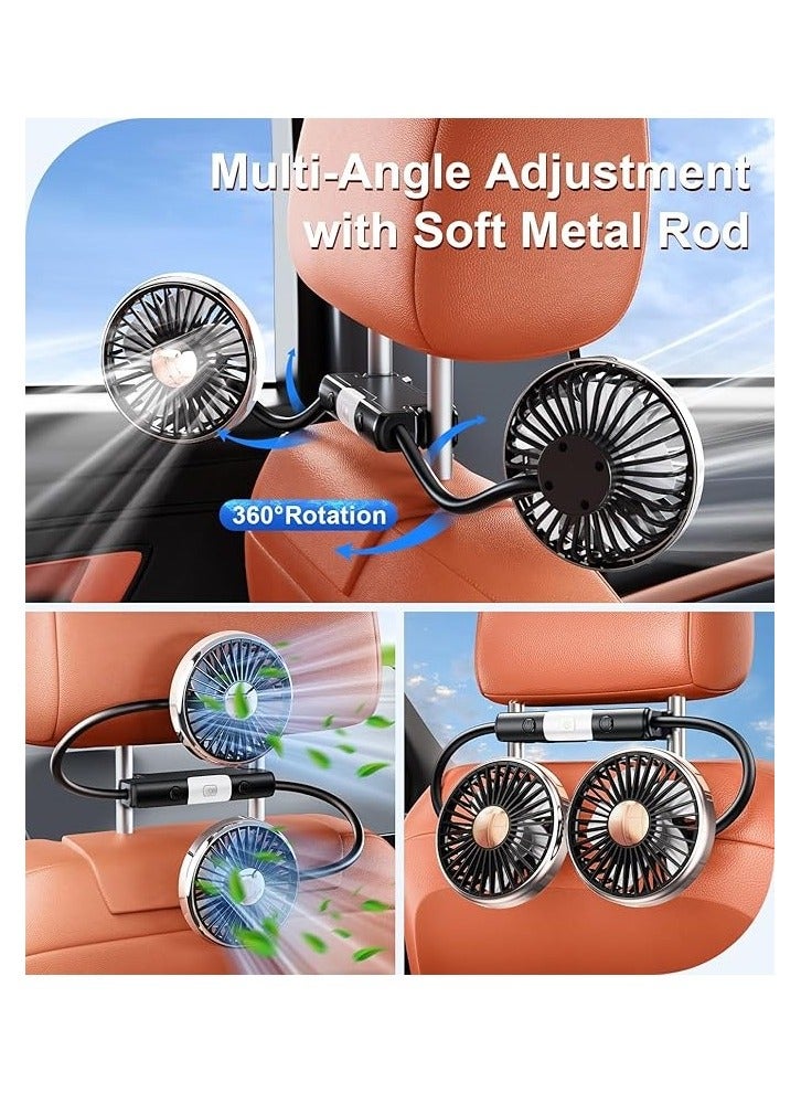 Dual Head USB Car Fan – Gooseneck Cooling Fan for Backseat Kids, Baby, Pets, Rear Facing, Summer Car Accessories for SUV, Sedan, Truck - Image 2