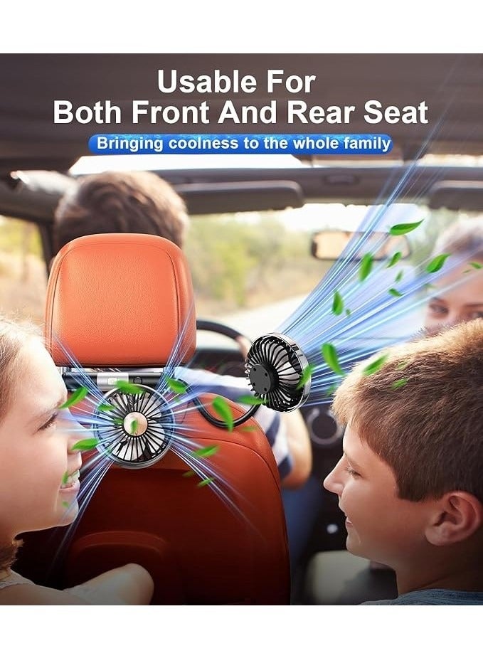 Dual Head USB Car Fan – Gooseneck Cooling Fan for Backseat Kids, Baby, Pets, Rear Facing, Summer Car Accessories for SUV, Sedan, Truck - Image 5