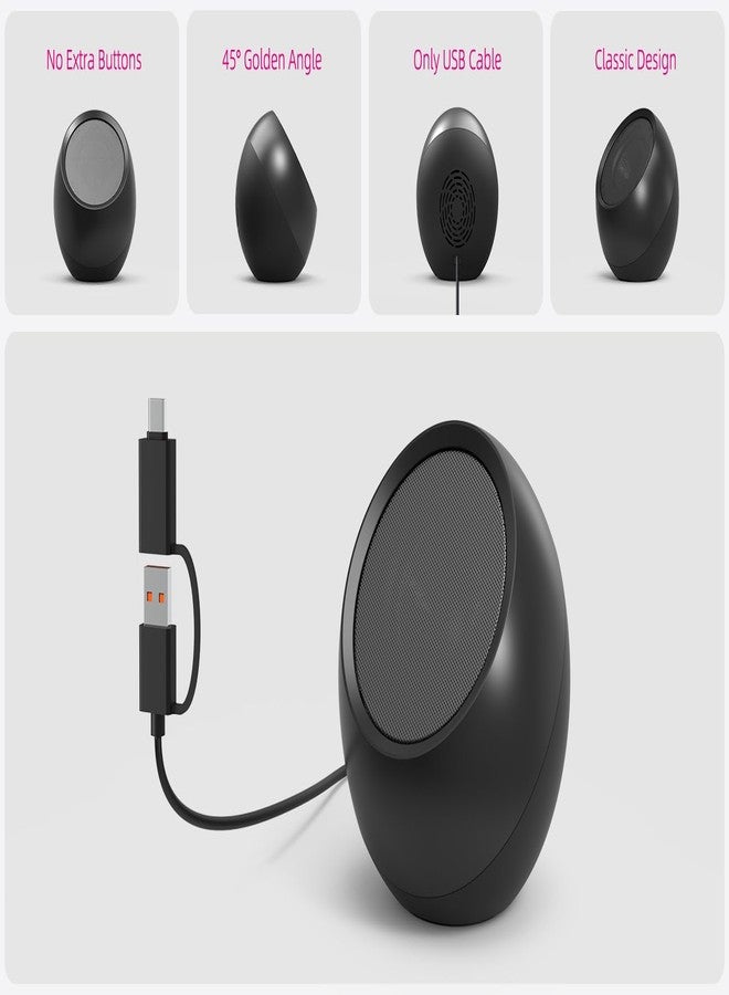XKX [Upgraded] USB Computer Speakers for Desktop/ PC/ Laptop | Small Plug-n-Play External Speakers with Crystal-Clear Sound, Loud Volume, Rich Bass, Compatible with Windows/macOS/ChromeOS/Linux - Portable - Image 5