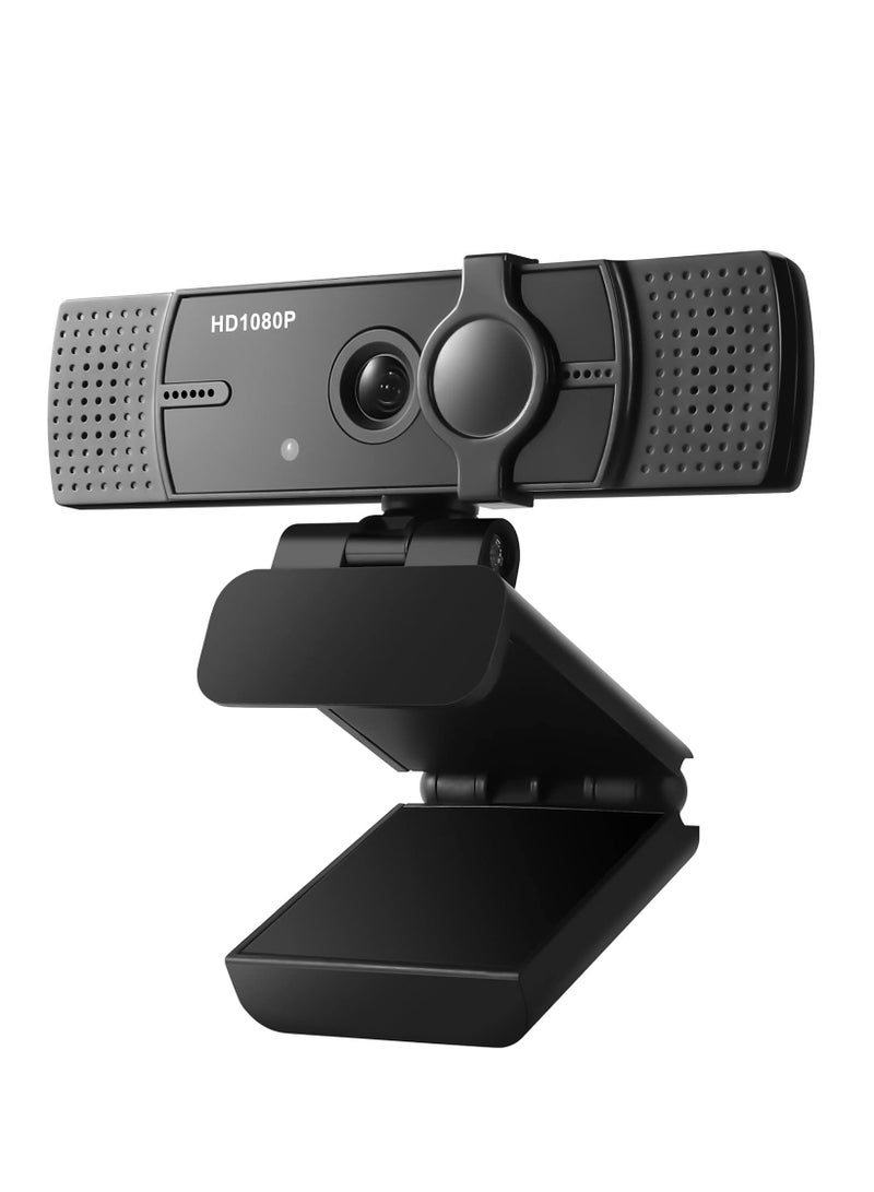 AUKEY 1080P Webcam - Manual Focus - Dual Microphone - Multiple Support - FHD Quality Video Resolution 1920x1080-BLACK - Image 1