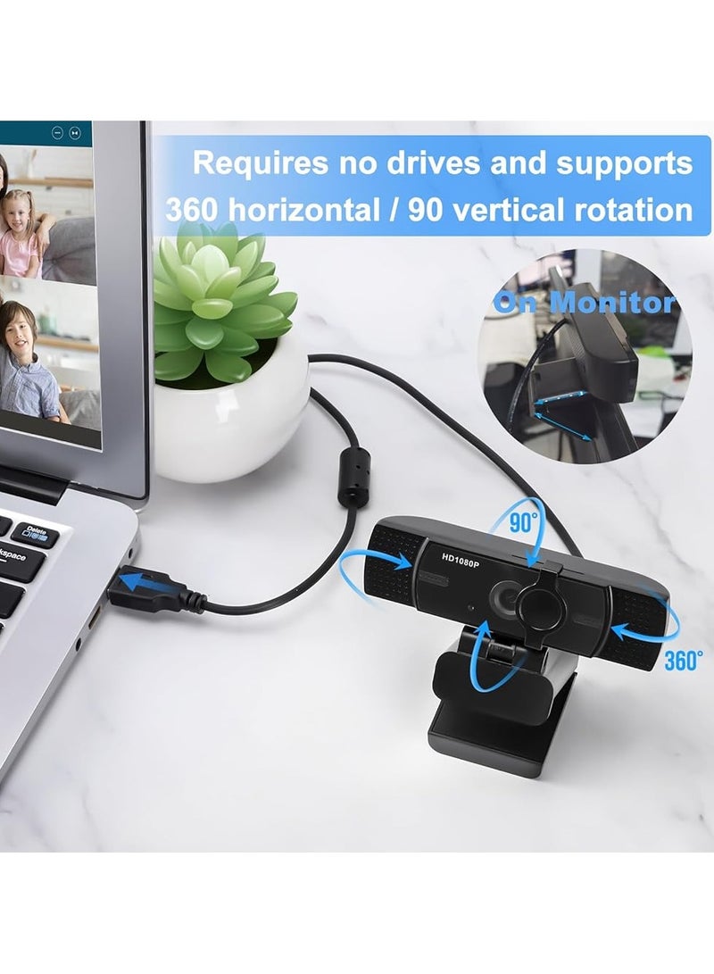 AUKEY 1080P Webcam - Manual Focus - Dual Microphone - Multiple Support - FHD Quality Video Resolution 1920x1080-BLACK - Image 3
