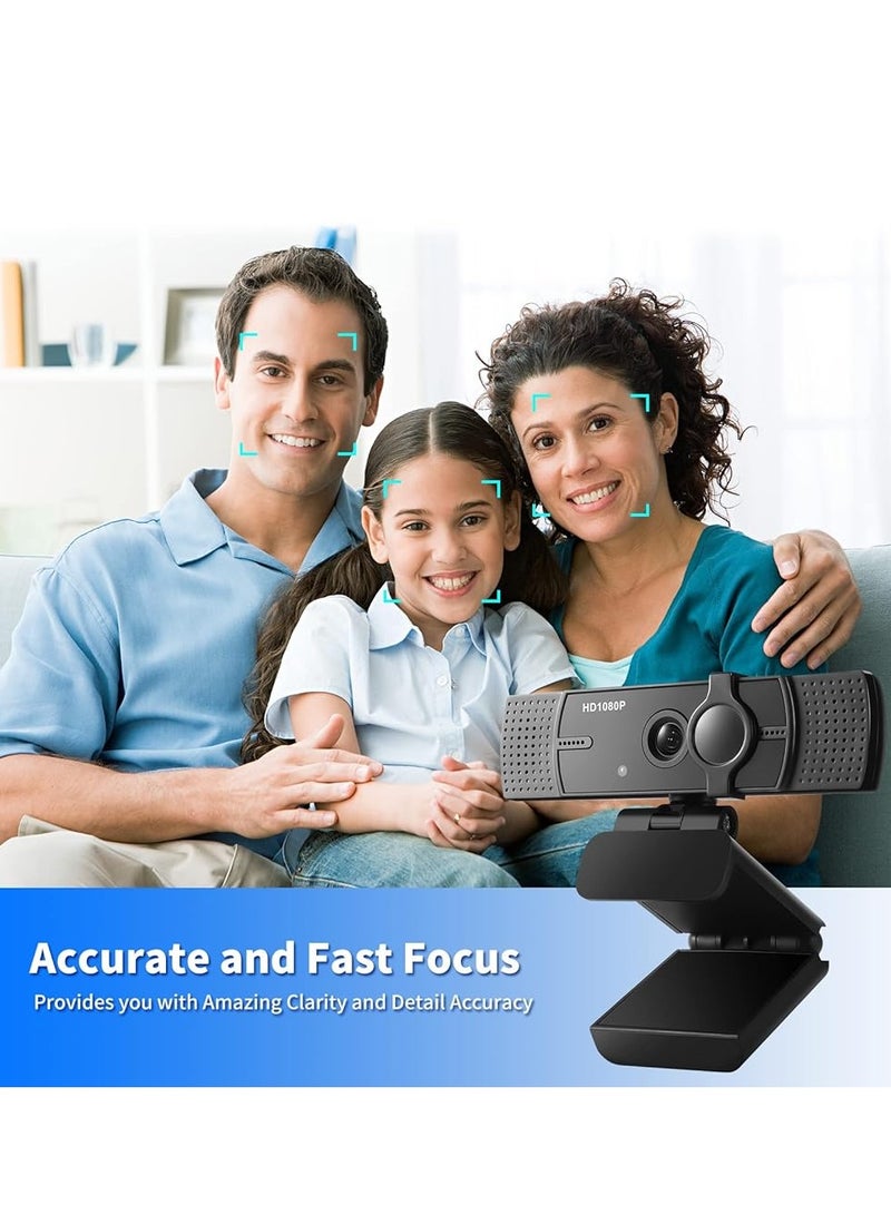 AUKEY 1080P Webcam - Manual Focus - Dual Microphone - Multiple Support - FHD Quality Video Resolution 1920x1080-BLACK - Image 5