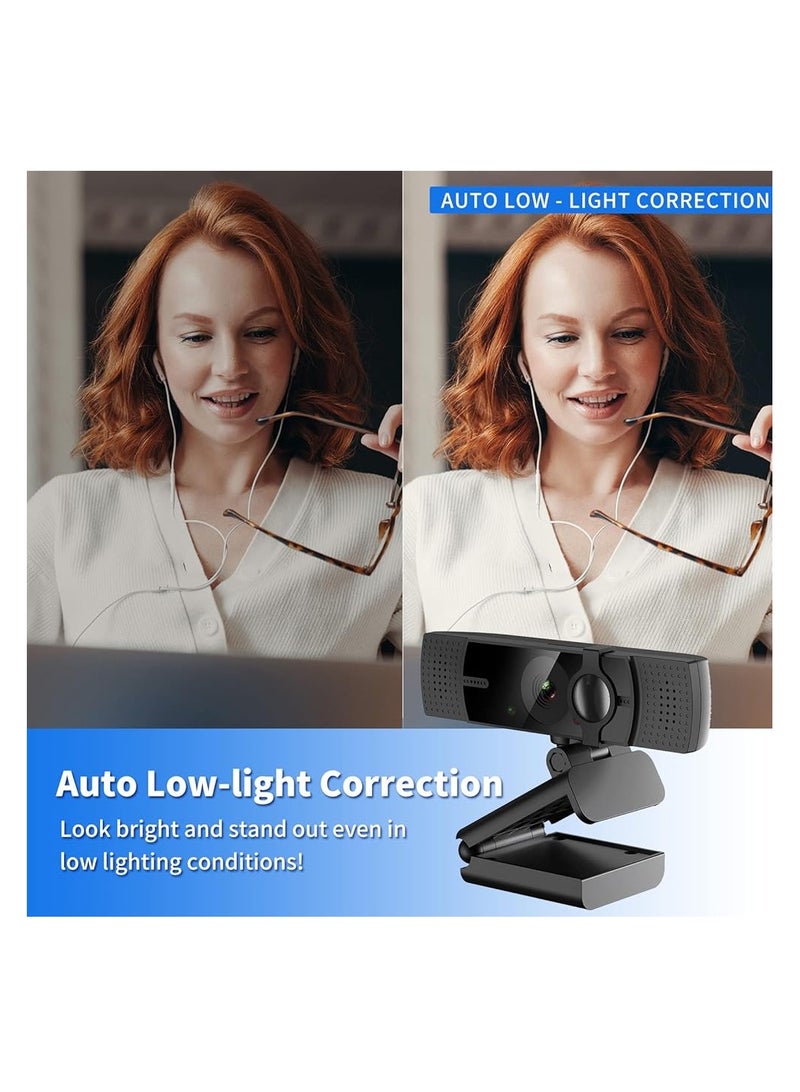 AUKEY 1080P Webcam - Manual Focus - Dual Microphone - Multiple Support - FHD Quality Video Resolution 1920x1080-BLACK - Image 4