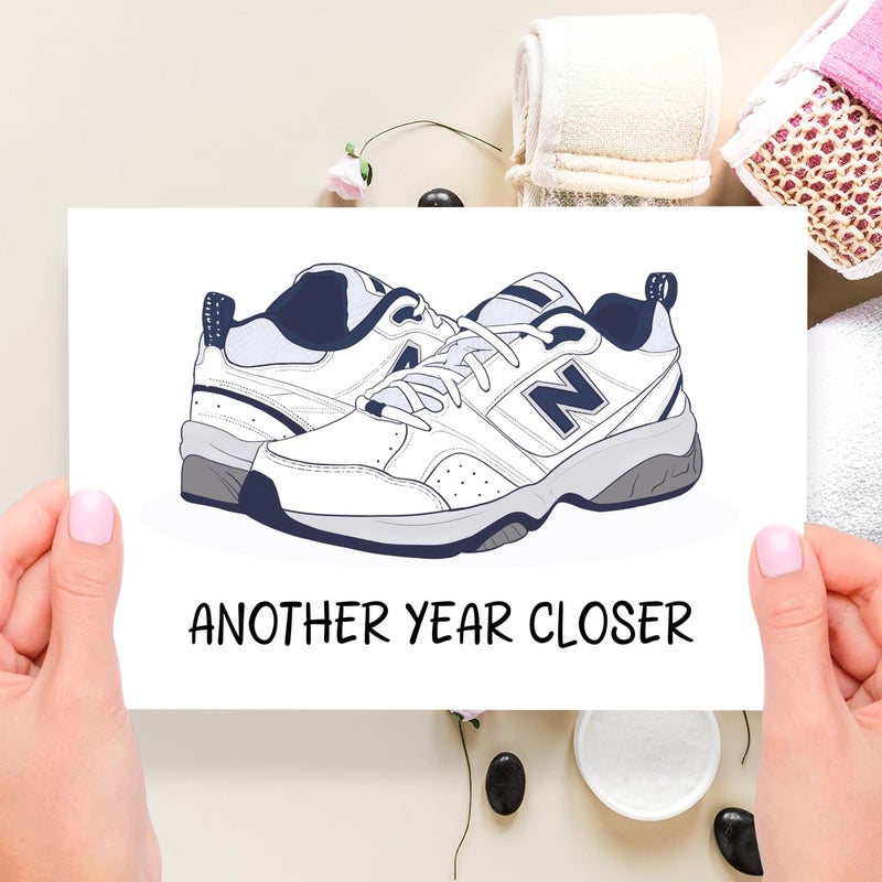 COLINHELIN Funny Dad Shoes Birthday Card Gift for Daddy Husband Grandpa Uncle, Celebrate 30th, 40th, 50th 60th Birthday for Him, Perfect for Old Men Aging Gracefully. - Image 4