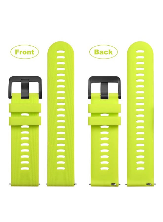 WOCCI 22mm Arched Stripes Silicone Watch Band, Quick Release Strap, Black Buckle (Lime Green)  - Image 2