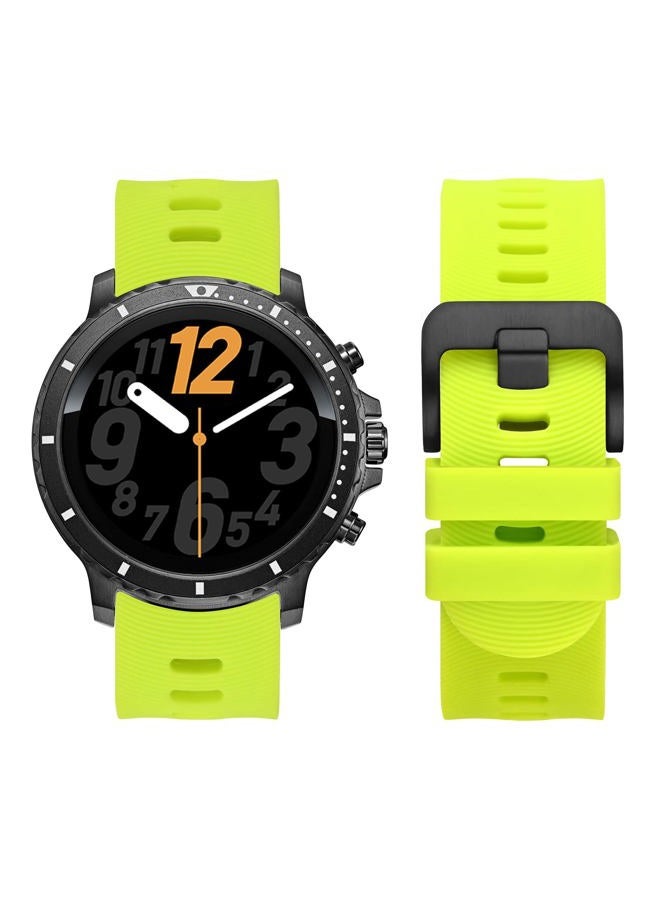 WOCCI 22mm Arched Stripes Silicone Watch Band, Quick Release Strap, Black Buckle (Lime Green)  - Image 5
