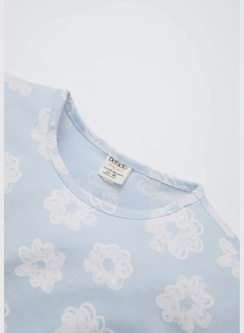 ديفاكتو Regular Fit Short Sleeve Floral Print Lounge Set