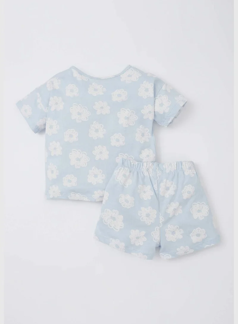 ديفاكتو Regular Fit Short Sleeve Floral Print Lounge Set
