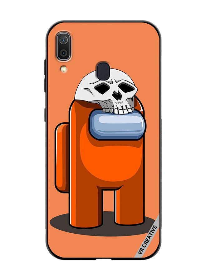 VR CREATIVE Protective Case Cover For Samsung Galaxy A30 Orange Game Among Us In Halloween Design Multicolour - Image 1