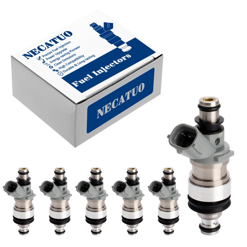 NECATUO Set of 6 Fuel Injectors Compatible with Toyota T100 Tacoma Camry 4Runner Lexus ES300 30L 34L V6 Replaces FJ180 2325062030 84212183 - Image 2
