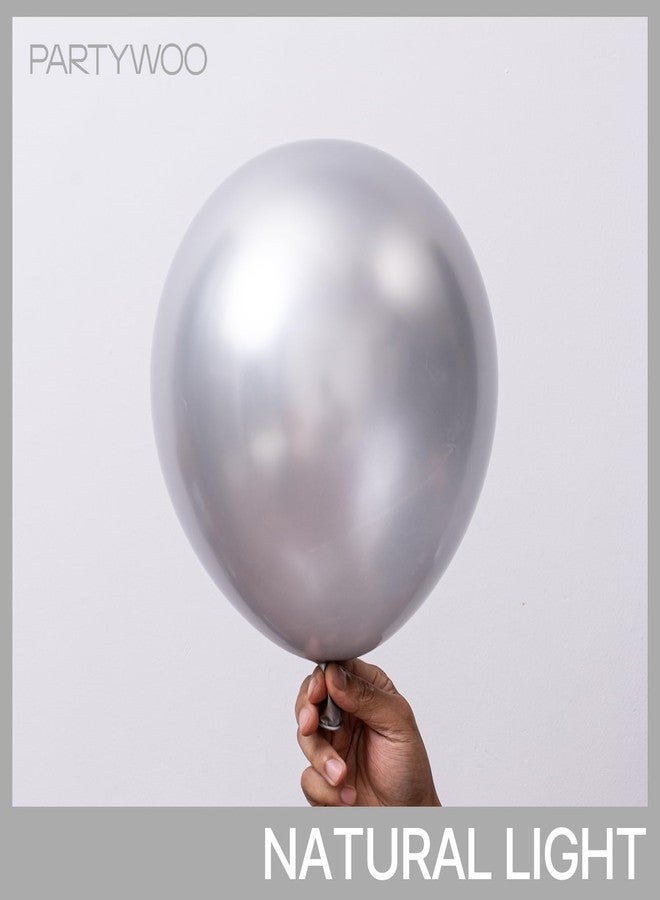 PartyWoo Metallic Silver Balloons 99 pcs Different Sizes Pack of 36 18 12 10 5 Inch Chrome Silver Balloon Arch Kit Garland for Graduation New Year Wedding Birthday Party Decorations Silver-G102 - Image 2