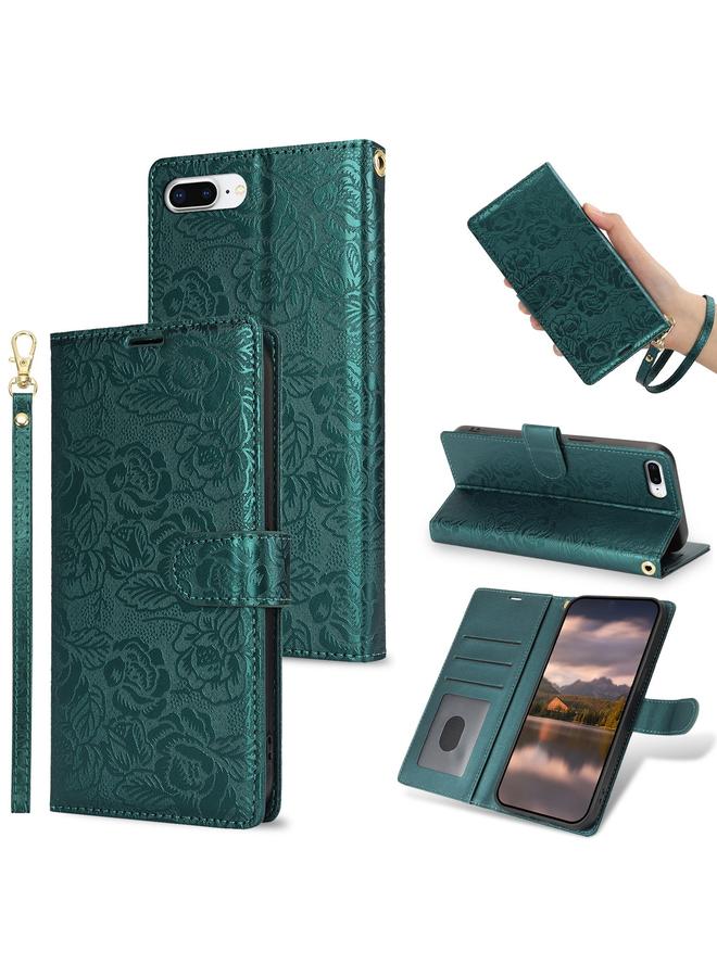 اس-توب جراب جلدي لهاتف iPhone 7 Plus / 8 Plus مطبوع عليه زهور الفاوانيا - Image 1