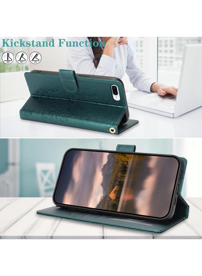 اس-توب جراب جلدي لهاتف iPhone 7 Plus / 8 Plus مطبوع عليه زهور الفاوانيا - Image 5