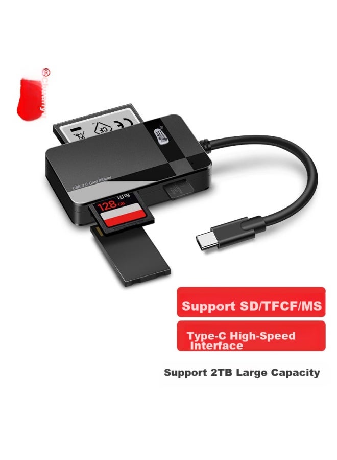 Chuanyu Usb/typec Multifunctional Card Reader 3.0 High-speed Supports Cf/sd/tf/ms Camera, Surveillance Recorder Storage Card For Computer, Apple 15/ipad/android Smartphone - Image 1