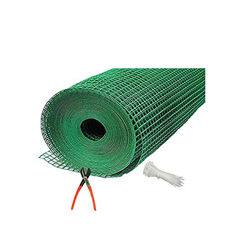 SAI PRASEEDA UV Stabilized 12 MM PVC Coated Weld Wire Garden Fencing Iron Net_Tree Guard Net_Anti Bird Net_4 Feet Height X 15 Feet Length_with 1 Cutter and 100 PVC Tags SHJAMN53 - Image 1