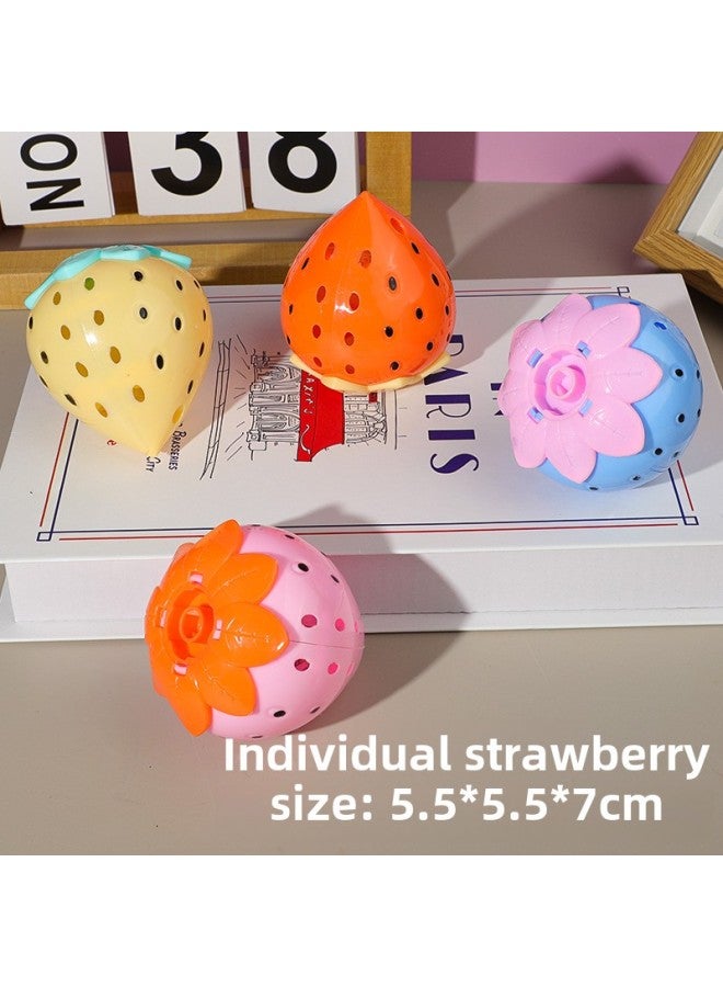Children's Luminous Lotus Gyro Toy Strawberry Gyro Launch Kindergarten Baby Gift Stall Small Toys Wholesale-Color:Individual Strawberry - One Random Color  - Image 1