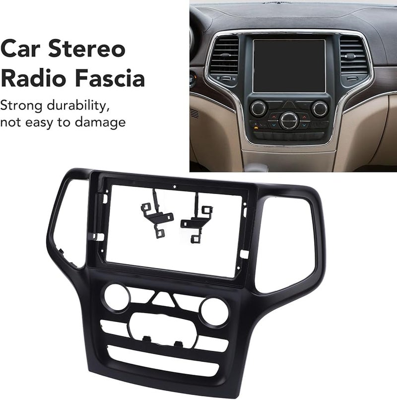 10 بوصة لوحة راديو السيارة مزدوجة الدين من ABS باللون الأسود لسيارات 2014-2017 بدون حزمة الأسلاك - Image 3