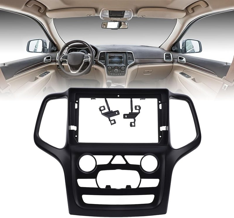 10 بوصة لوحة راديو السيارة مزدوجة الدين من ABS باللون الأسود لسيارات 2014-2017 بدون حزمة الأسلاك - Image 5