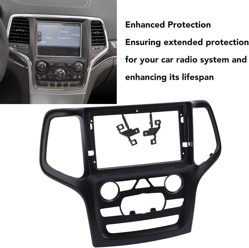 10 بوصة لوحة راديو السيارة مزدوجة الدين من ABS باللون الأسود لسيارات 2014-2017 بدون حزمة الأسلاك - Image 4