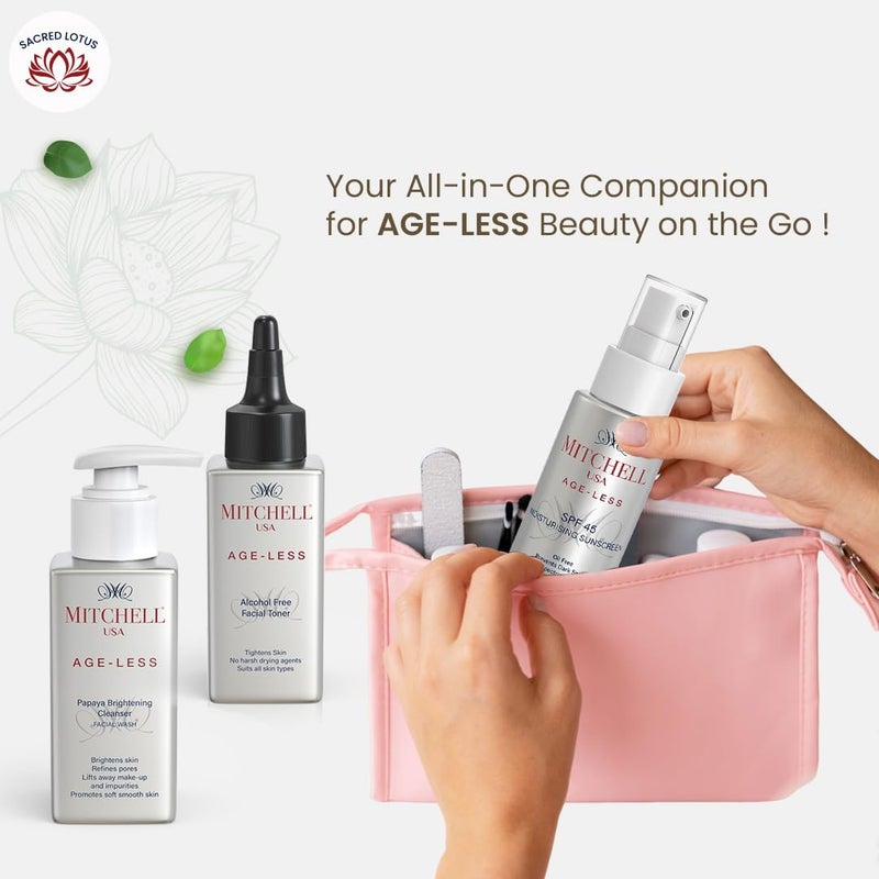 Mitchell USA Anti Aging 3Step travel size Holiday Skincare Kit Facial Cleanser  Alcohol free Toner  Moisturizer cum Sunscreen SPF 45 - Image 4