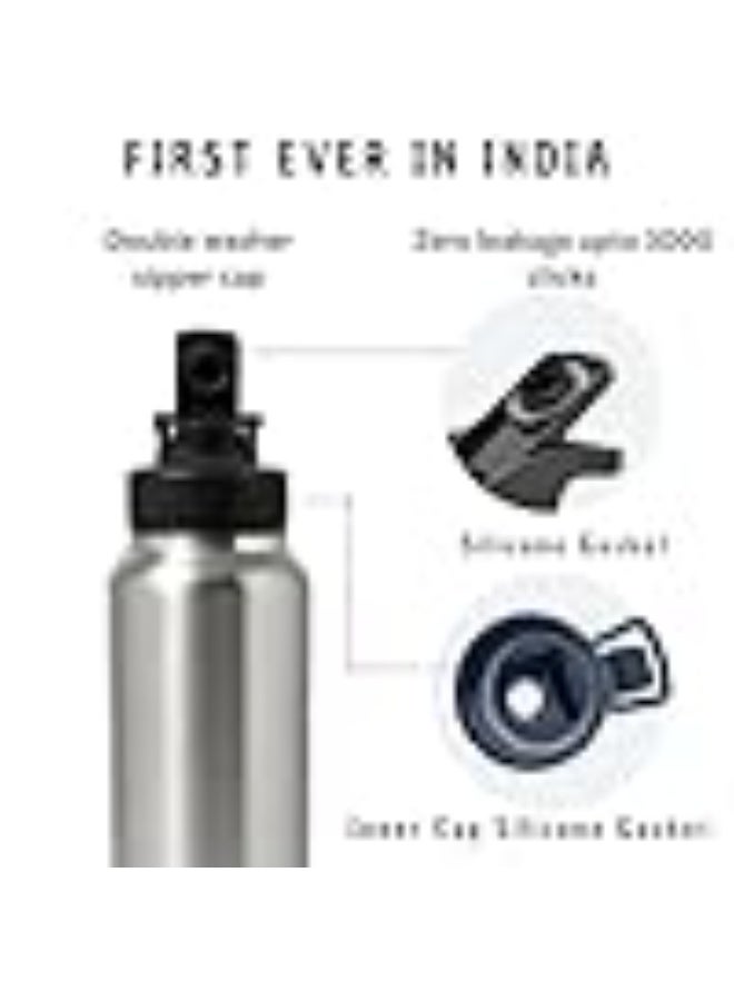 Speedex Stainless Steel Metal Water Bottle 1 Ltr 1000 ml, BIS Approved, Leak Proof Sipper Cap Bottle for Office, School, Gym, Travel, Daily Use for Men, Women, Kids, Adults, Silver, Set of 4 - Image 5