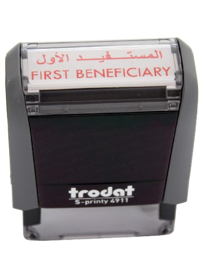 ترودات ختم ذاتي التحبير رقم 4911 (S-Printy) "المستفيد الأول" 1.5 × 3.5 سم، عربي/إنجليزي - Image 1
