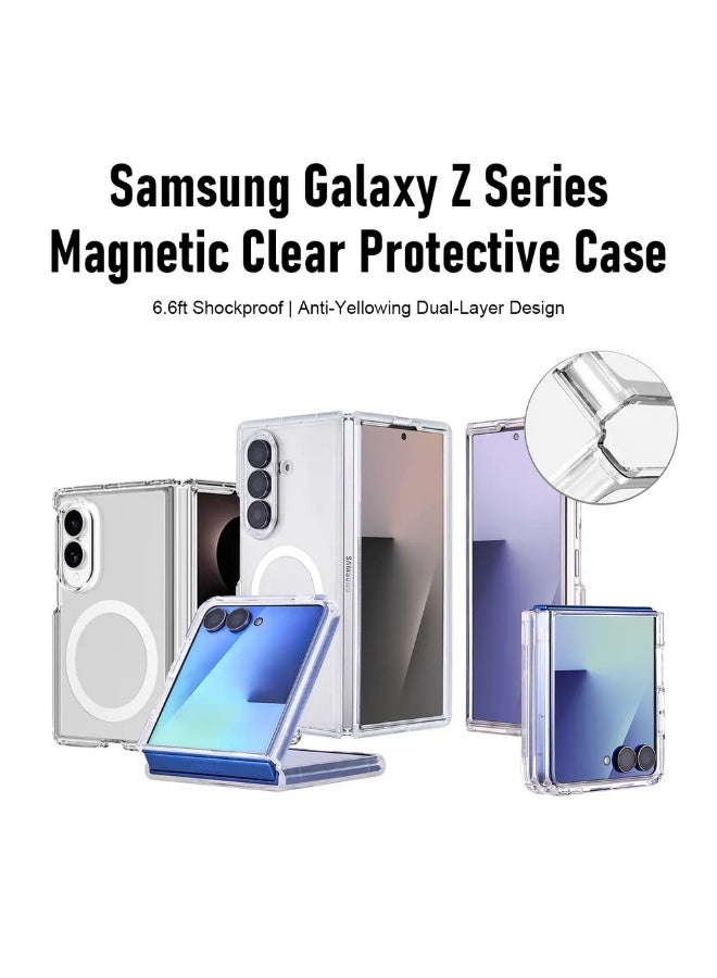 بروتيكت جراب شفاف مغناطيسي لهاتف Samsung Galaxy Z Fold 8 Ultra، متوافق مع MagSafe، غطاء حماية نحيف من البولي كربونات (PC) الشفاف، مقاوم للاصفرار، مقاوم للصدمات، شفاف بالكامل - Image 4