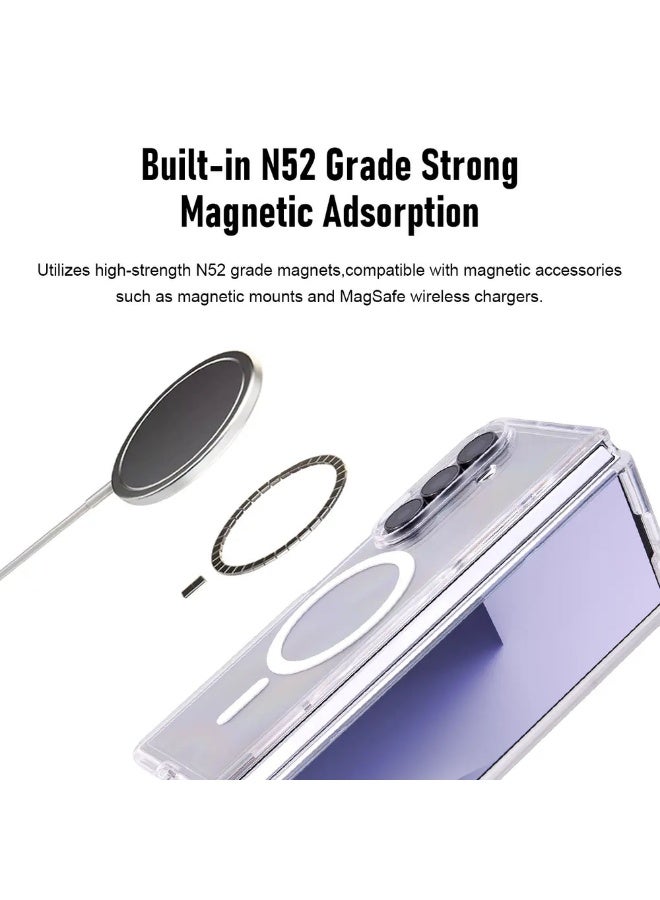 بروتيكت جراب شفاف مغناطيسي لهاتف Samsung Galaxy Z Fold 8 Ultra، متوافق مع MagSafe، غطاء حماية نحيف من البولي كربونات (PC) الشفاف، مقاوم للاصفرار، مقاوم للصدمات، شفاف بالكامل - Image 3