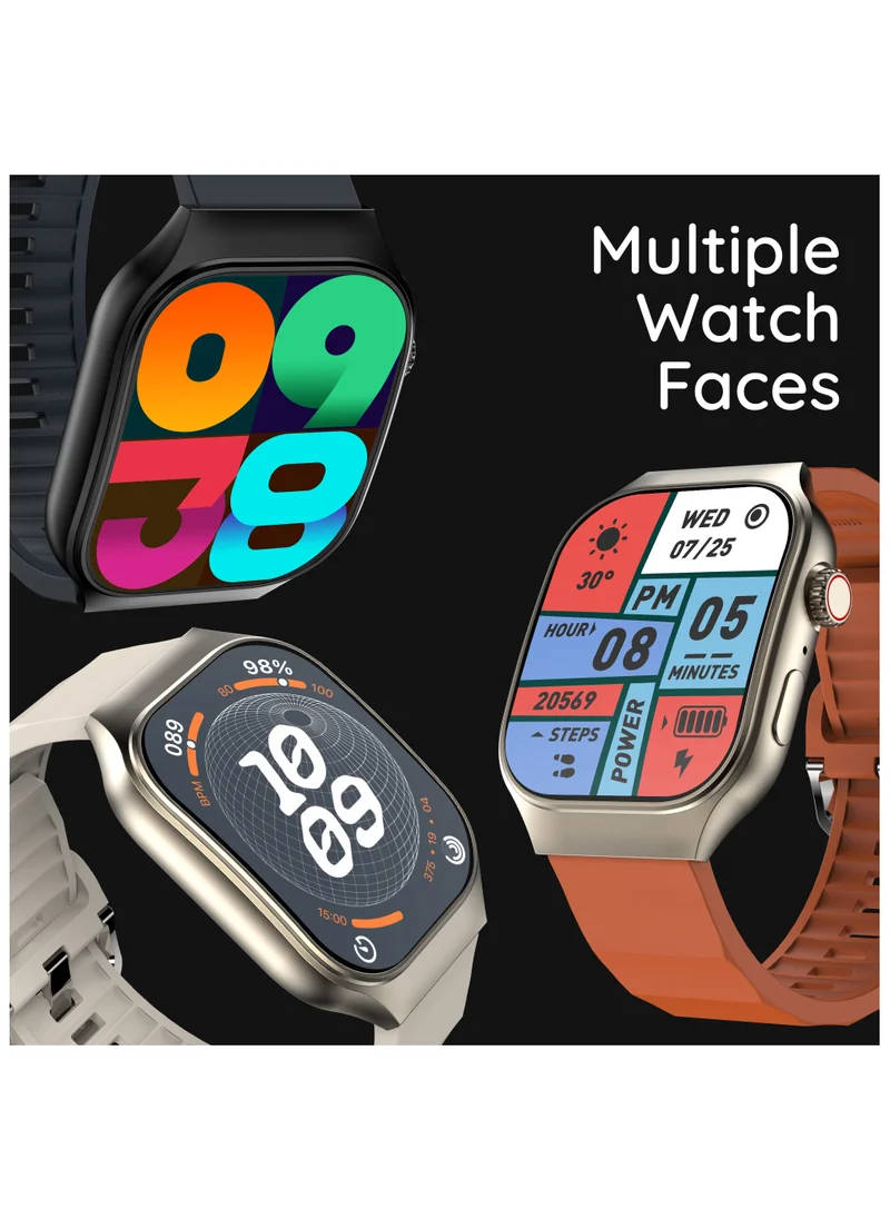 بيبل منحنى 1.99 بوصة (5.05 سم) شاشة منحنية عالية الدقة، مكالمات BT، جناح صحي، وضع رياضي متعدد، حاسبة ذكية، مساعدة صوتية للذكاء الاصطناعي
