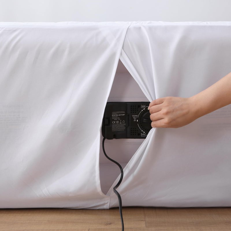 Antranfour Twin Air Bed Mattress Pad with 15-24 Inch Deep Pockets - Waterproof Protector for Warm Sleep & Cold Air Insulation,Perfect for Camping, Guest Bed, Pets & Overnight Visitors-White - Image 4
