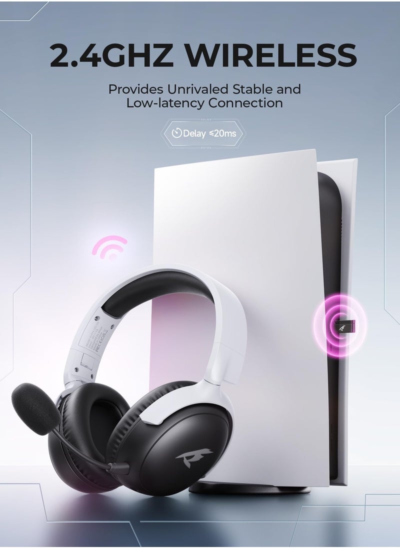 Picun G3 Wireless Gaming Headset, 2.4GHz USB Gaming Headphones with Bluetooth, 3D Stereo Sound, ENC Noise Canceling Mic, 3.5mm Wired,  for PS5, PC, PS4, Mac, Switch  - Image 3