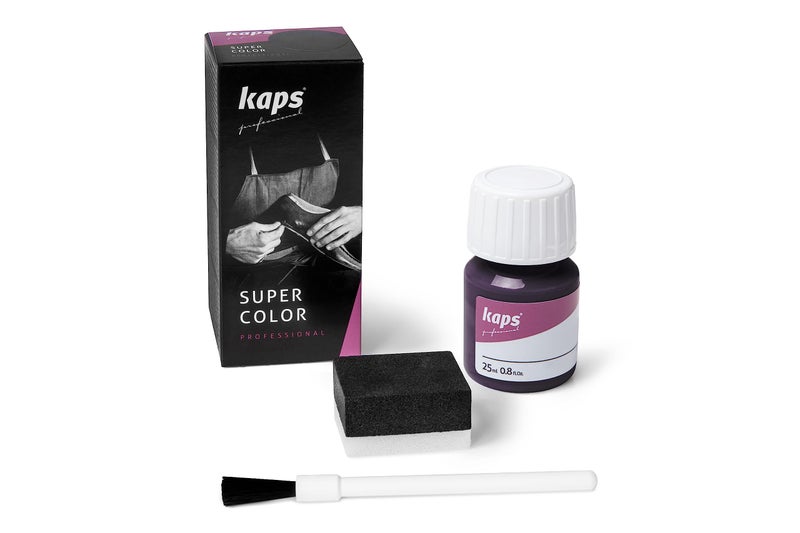 Kaps Dye Paint For Leather Shoes And Bags With Sponge And Brush, Super Color, 70 Colors (154 - Aubergine) - Image 1