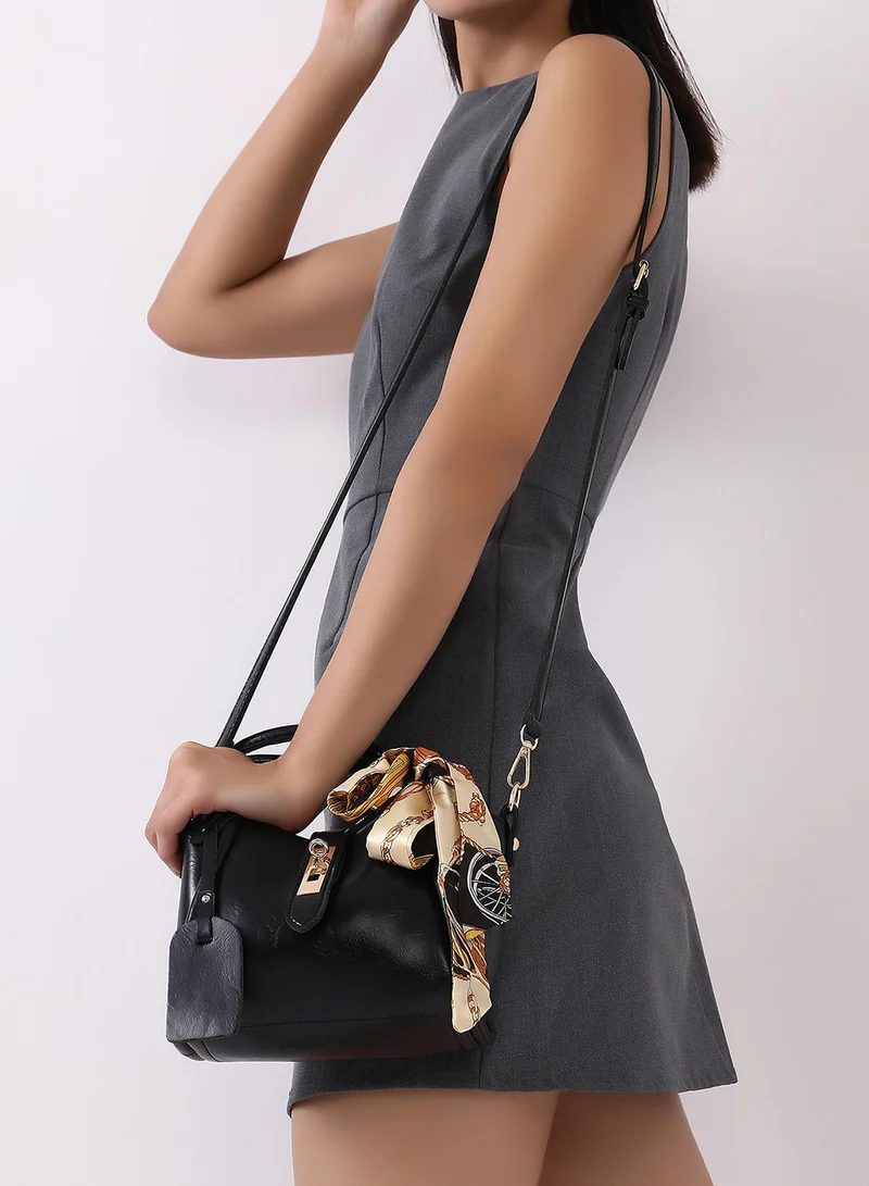 Haute Sauce Solid Interlock Regular Vegan Leather Hand Bag For Women