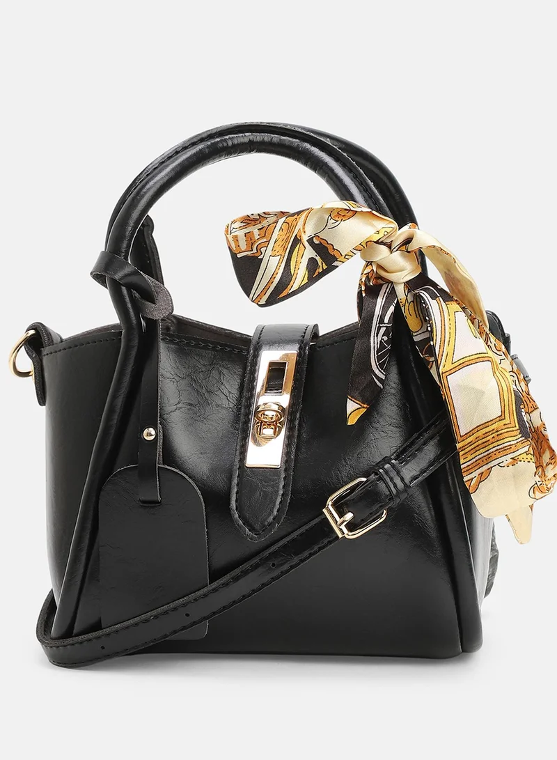 Haute Sauce Solid Interlock Regular Vegan Leather Hand Bag For Women