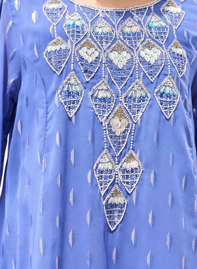 Styli Embellished Yoke Jalabiya With Hand Embroidery