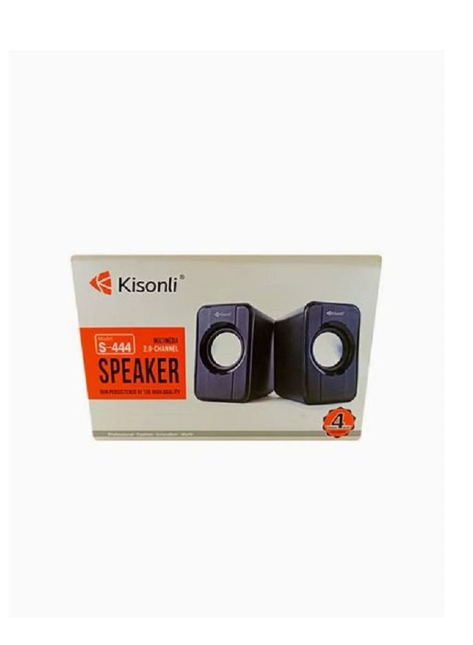 Kisonli Speaker System 2.0Speaker Rated Power 3W*2 Maximum Power 3.5W S-444 Black - Image 1