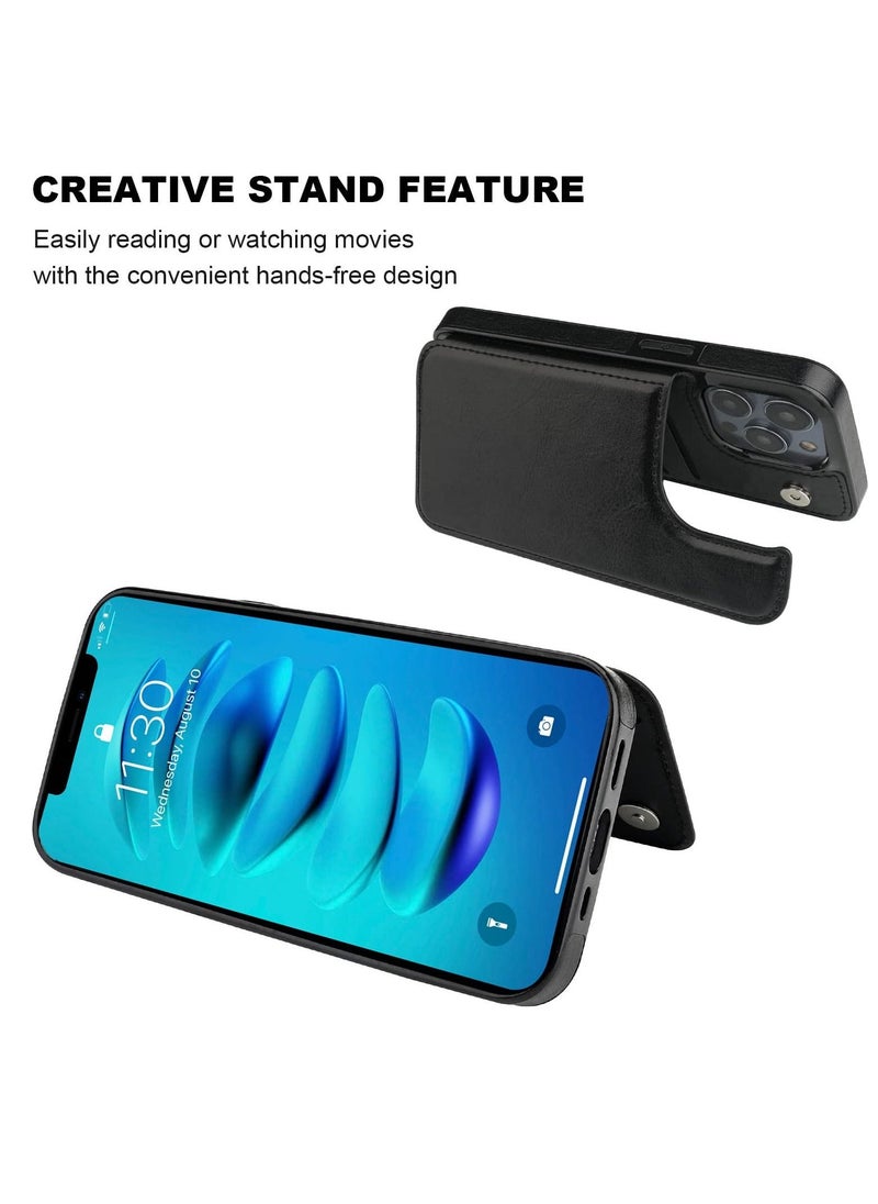 KASTWAVE Wallet Case for iPhone 14 Pro Max Case with Card Holder, Fine Hole Camera Protect, Drop Protection, Wallet Phone Case Flip Leather Cover Men Women - Image 5