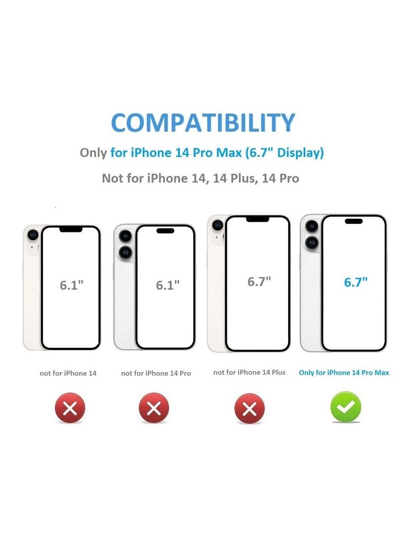 KASTWAVE Wallet Case for iPhone 14 Pro Max Case with Card Holder, Fine Hole Camera Protect, Drop Protection, Wallet Phone Case Flip Leather Cover Men Women - Image 2