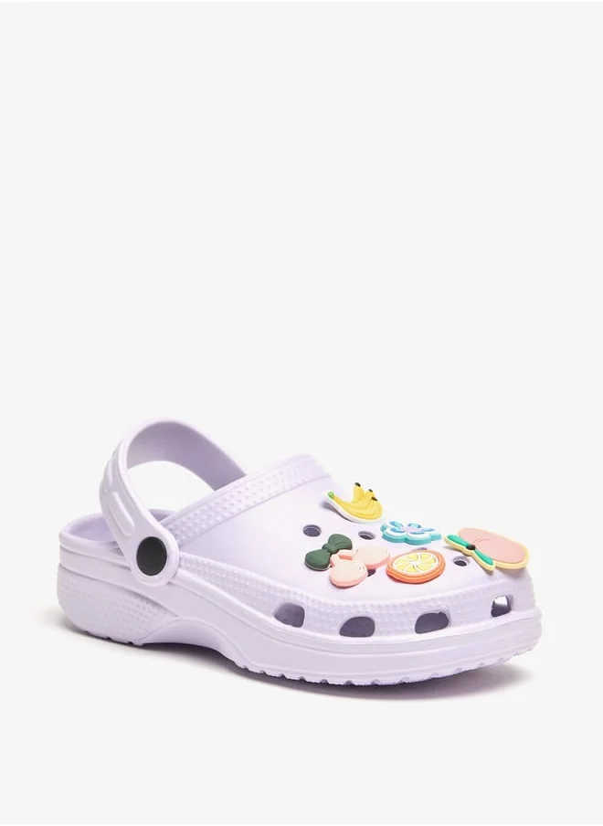 أكوا Girls Fruit Applique Clogs