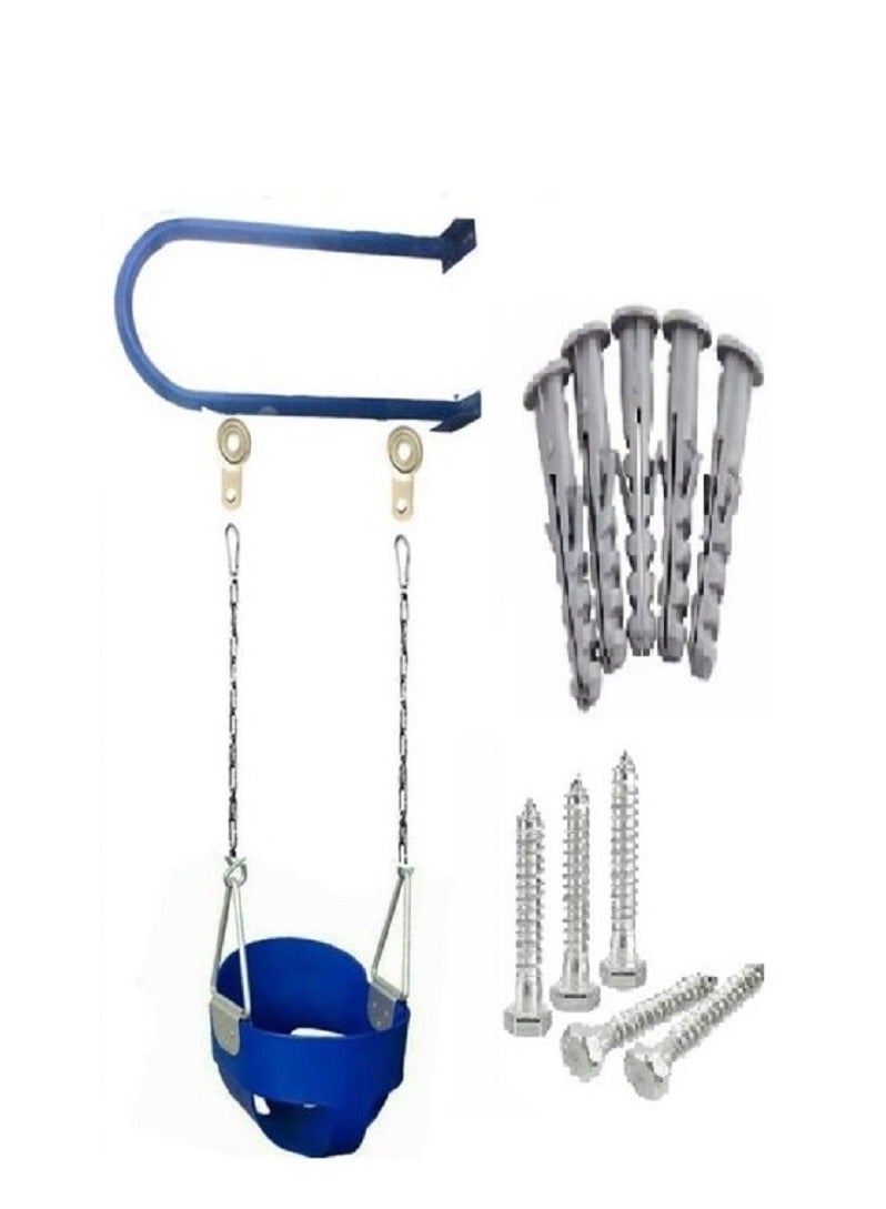 Funz Iron wall swing with swing seat and chains for outdoor activities Blue Color - Image 1