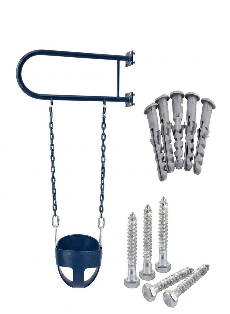 Funz Iron wall swing with swing seat and chains for outdoor activities Blue Color - Image 1