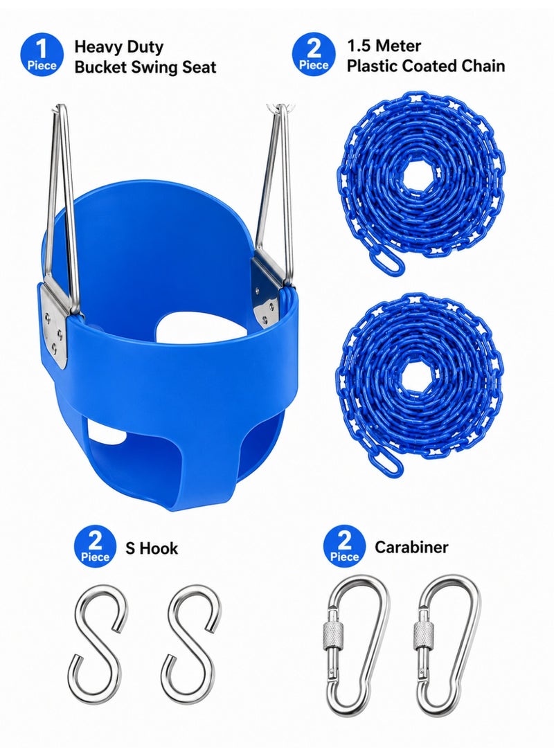 Funz Iron wall swing with swing seat and chains for outdoor activities Blue Color - Image 3