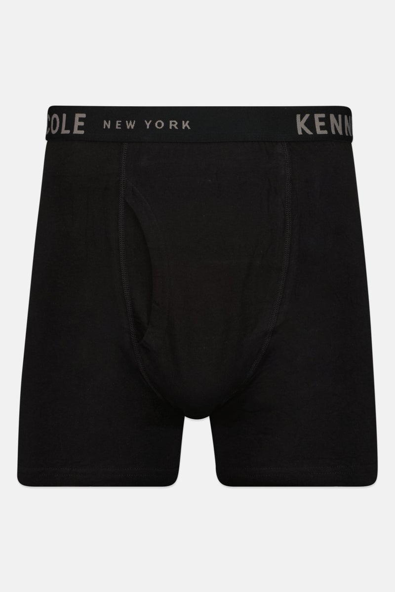 Kenneth Cole Men 3 Pair Brand Logo Boxer Briefs, Black - Image 3