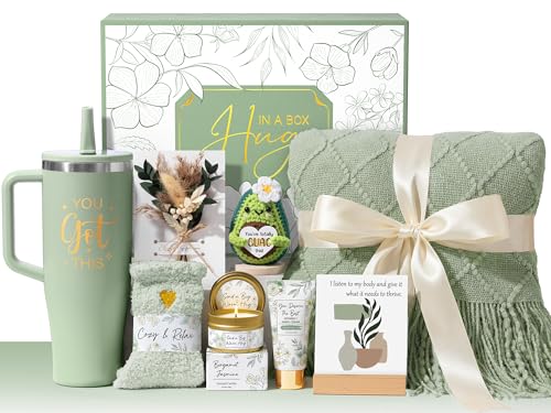 Qinline Mothers Day & Birthday Gifts for Women, Get Well Soon Care Package After Surgery & Cancer, Luxury Sympathy Self Care Basket, Inspirational Thinking of You Feel Better Spa Gift Set for Mom Her Friends - Image 1