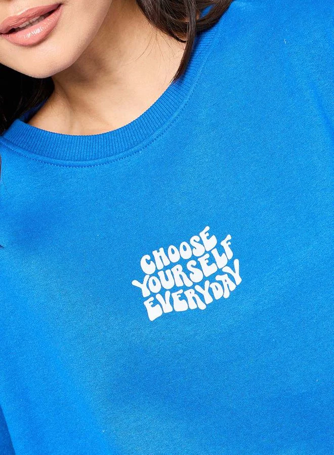 Styli Regular Fit Slogan Print Regular Length Sweatshirt