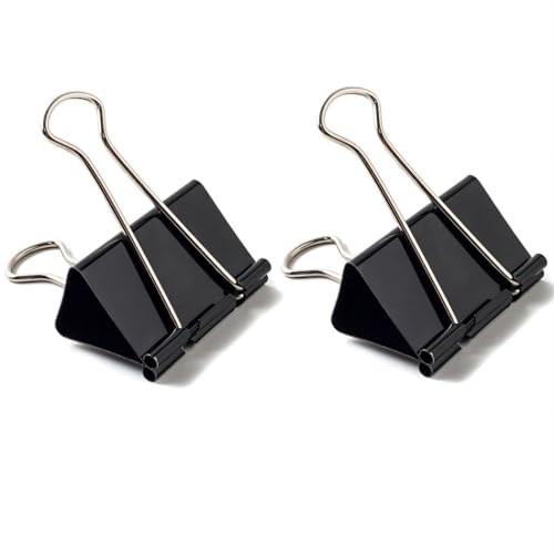 Coideal Black Binder Clips Medium 125 Inch Black Metal Paper Clips 24 Pcs 32mm Foldback Bull Clip Clamps for Office School 1 14 Inch - Image 1