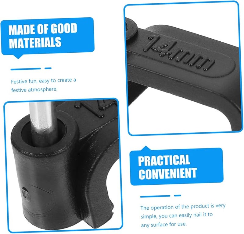 Mikikit 100 قطعة مشبك كابل J الخطاف الأسود 1.9 سم مع مسامير لسلك جدار الطوب - Image 5